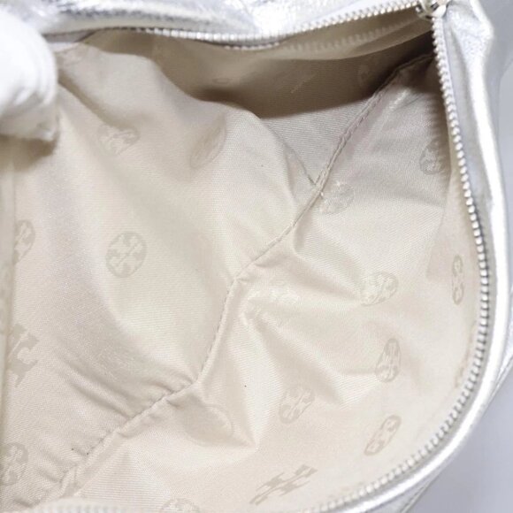 TORY BURCH Shoulder Bag Leather Silver Auth am7733 - Picture 12 of 15